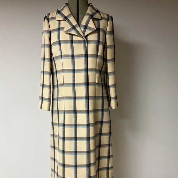 1960’s I. Magnin Wool Plaid Coat/Dress ILGWU Union Made – Excellent Exterior - Picture 1 of 8